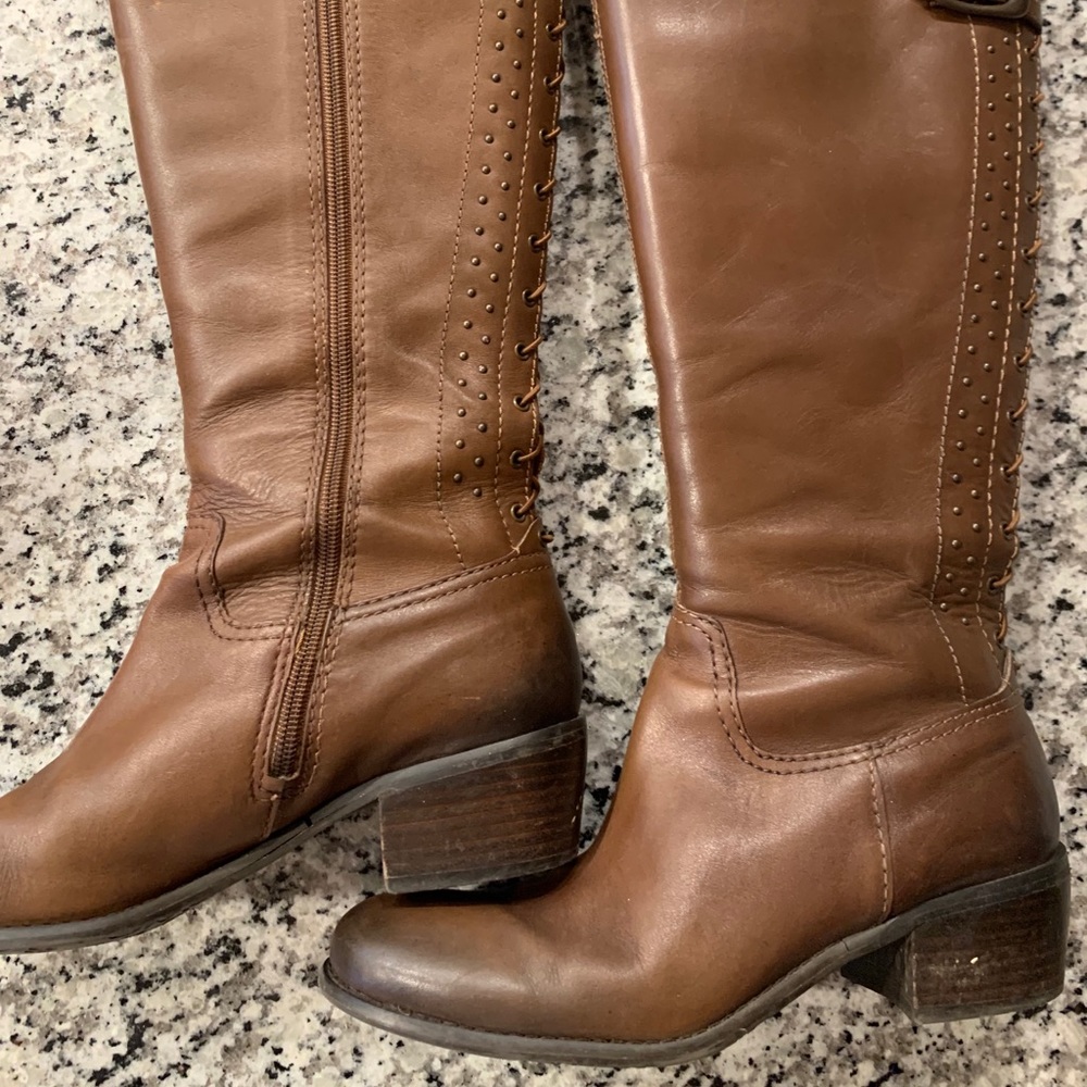 Chiang Arturo Brown Leather Top Zip Boots